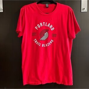 Red Portland Trailblazers T-Shirt Size M